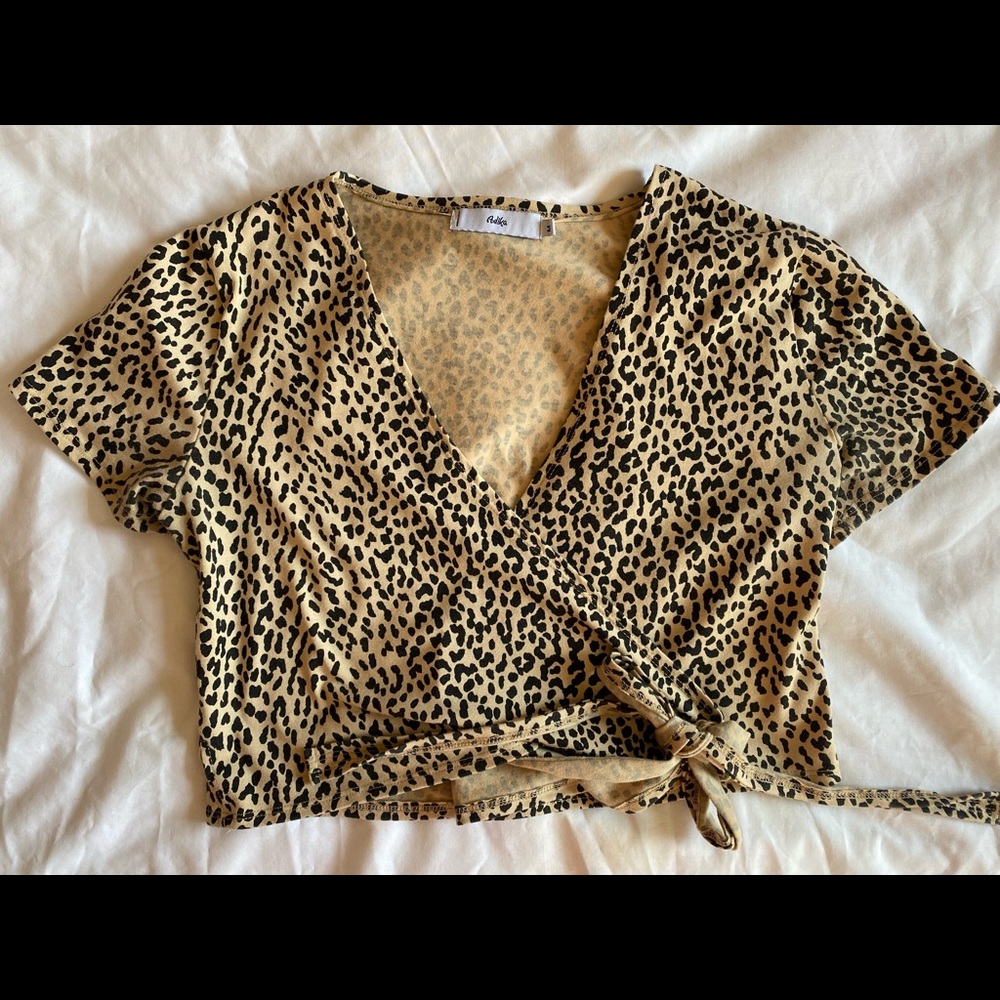 Cheetah Cross over crop top